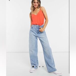 OASIS. V front and back cami in orange